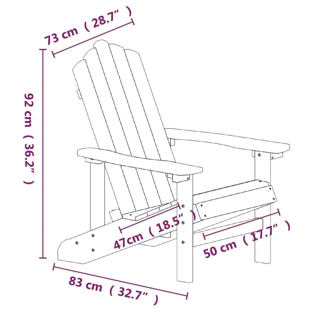 Garden Adirondack Chairs with Table HDPE Anthracite 3095705