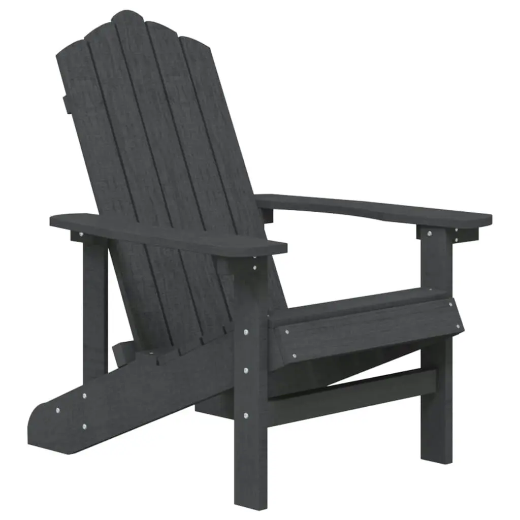 Garden Adirondack Chairs with Table HDPE Anthracite 3095705