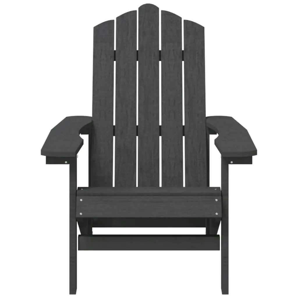 Garden Adirondack Chairs with Table HDPE Anthracite 3095705