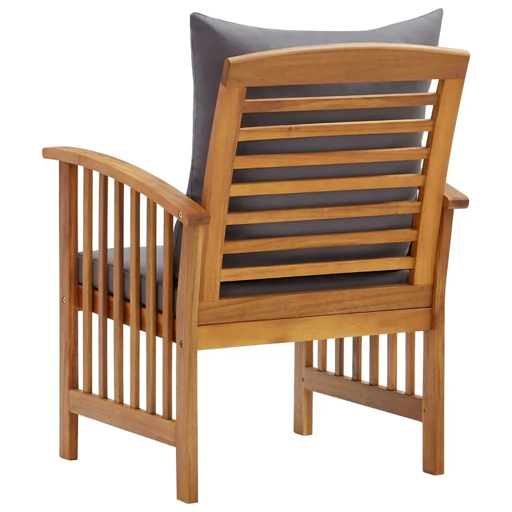 Garden Chairs with Cushions 2 pcs Solid Acacia Wood 310258