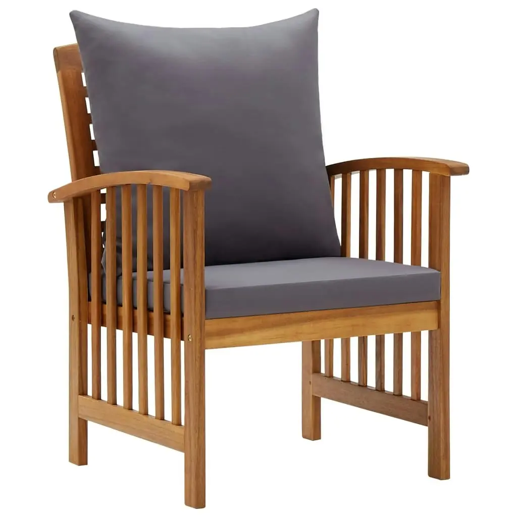 Garden Chairs with Cushions 2 pcs Solid Acacia Wood 310258