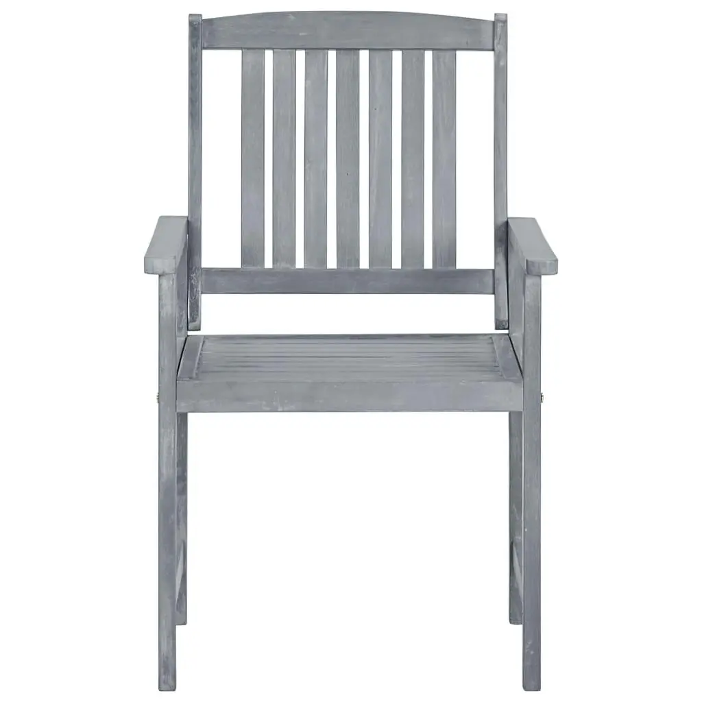 Garden Chairs with Cushions 8 pcs Solid Acacia Wood Grey 3078223