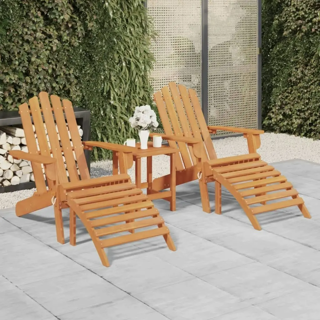 Garden Adirondack Chairs with Footrests 2 pcs Solid Wood Acacia 3145015