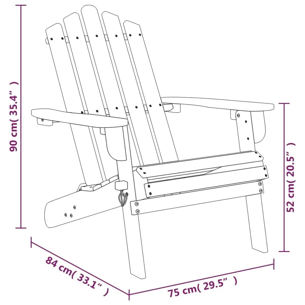 Garden Adirondack Chairs with Footrests 2 pcs Solid Wood Acacia 3145015