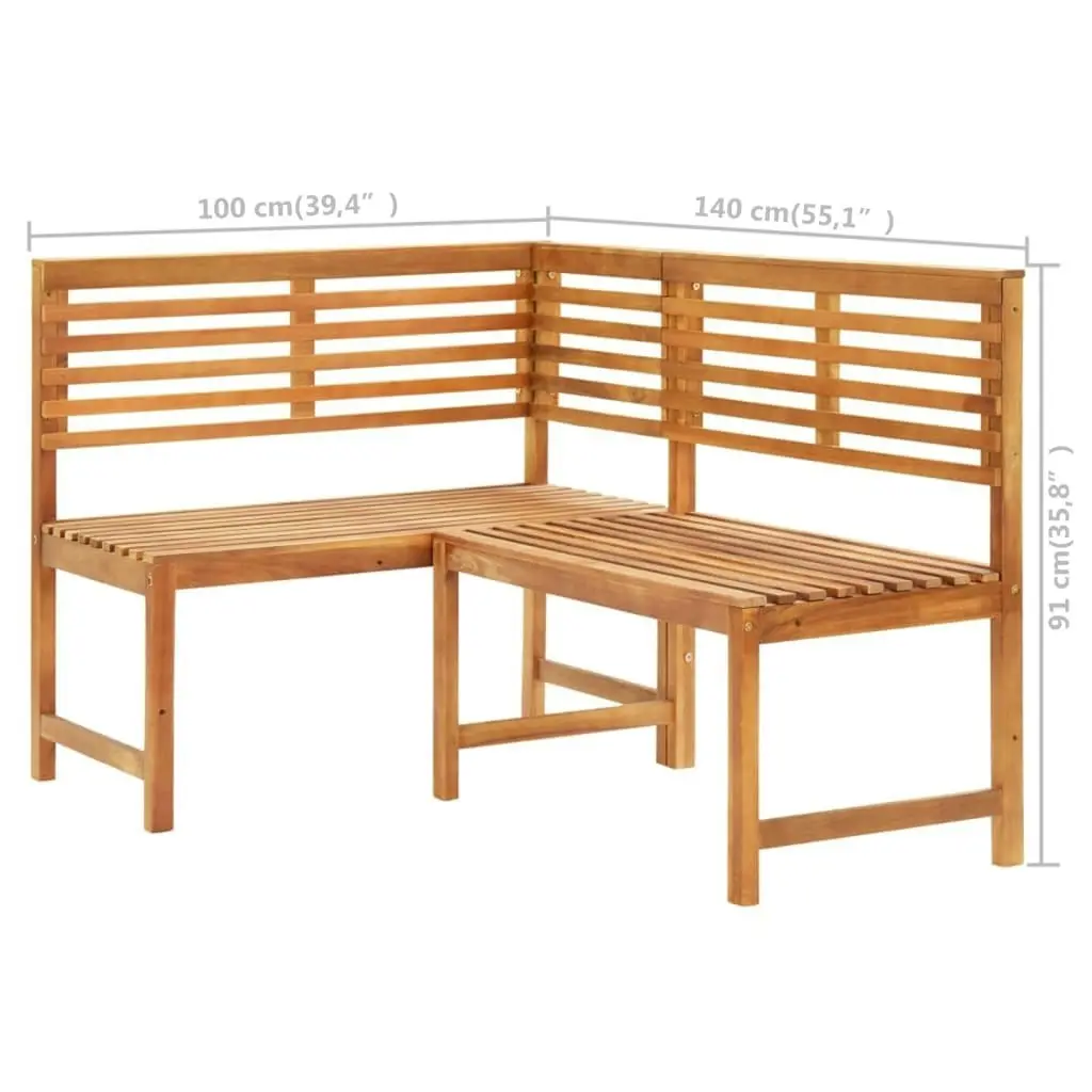 Garden Corner Bench 140 cm Solid Acacia Wood 312422