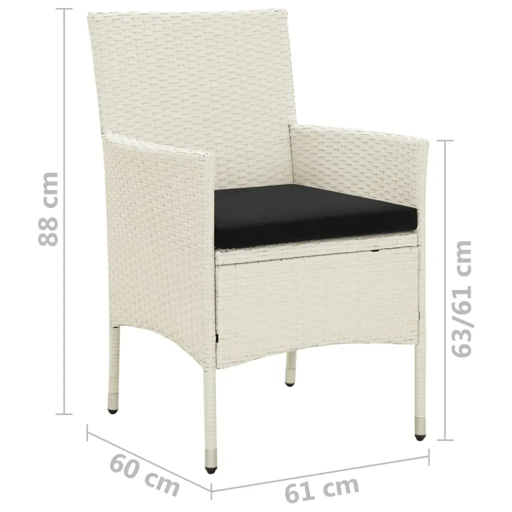 Garden Chairs with Cushions 4 pcs Poly Rattan White 316691