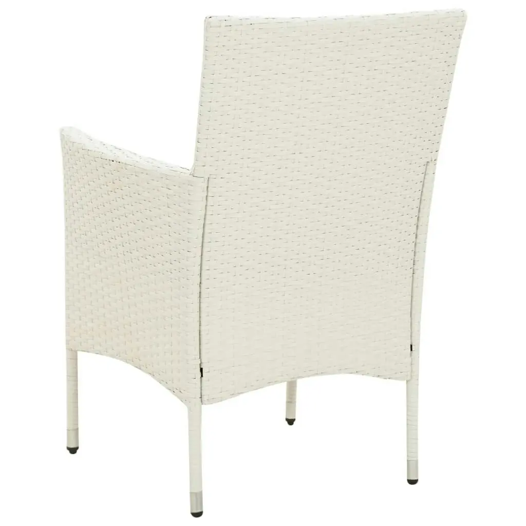 Garden Chairs with Cushions 4 pcs Poly Rattan White 316691