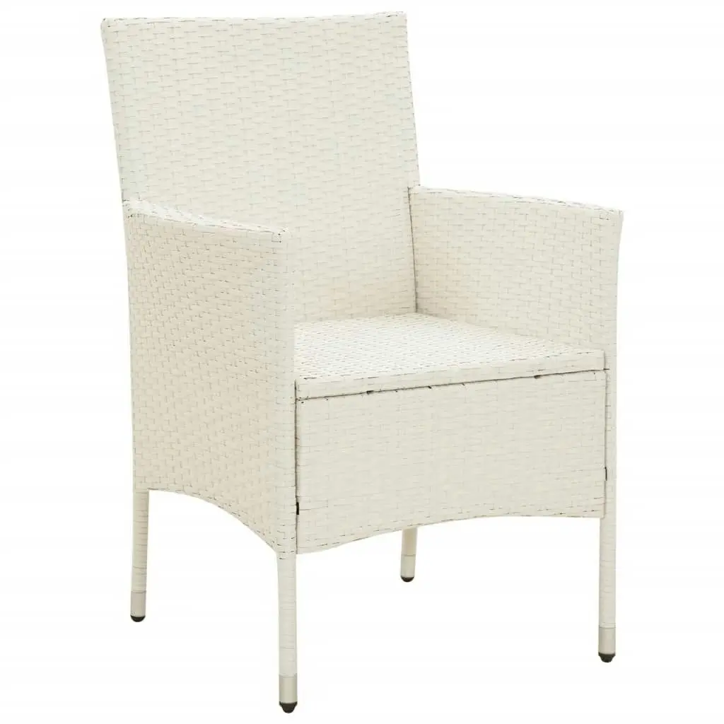 Garden Chairs with Cushions 4 pcs Poly Rattan White 316691