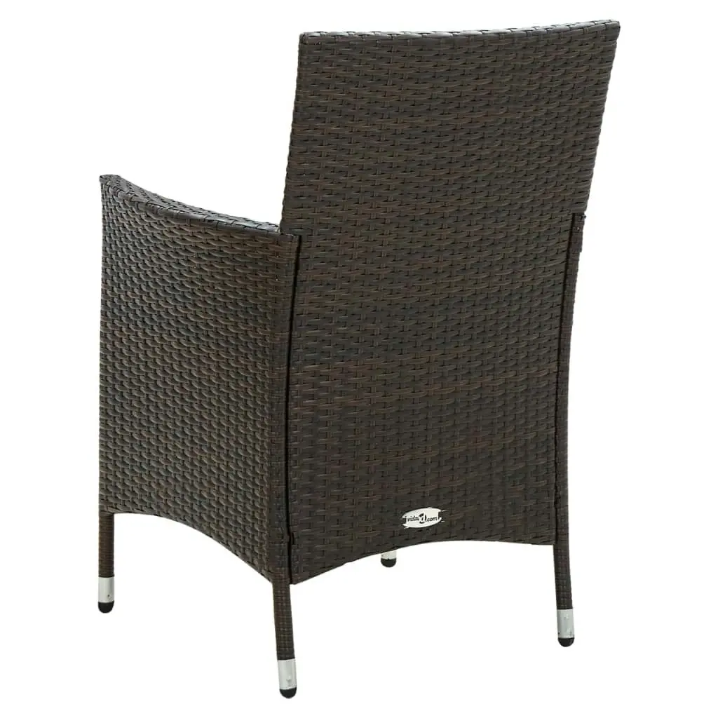 Garden Chairs with Cushions 4 pcs Poly Rattan Brown 316687