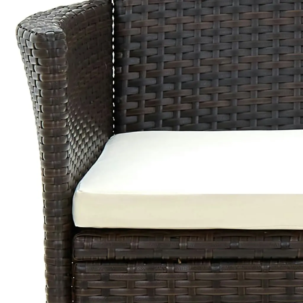 Garden Chairs with Cushions 4 pcs Poly Rattan Brown 316687