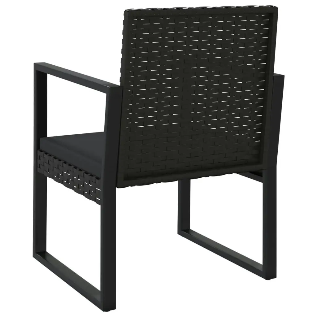 Garden Armchair with Cushion Black Poly Rattan 362324