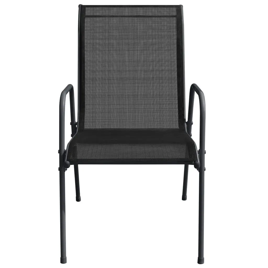 Garden Chairs 6 pcs Steel and Textilene Black 316819