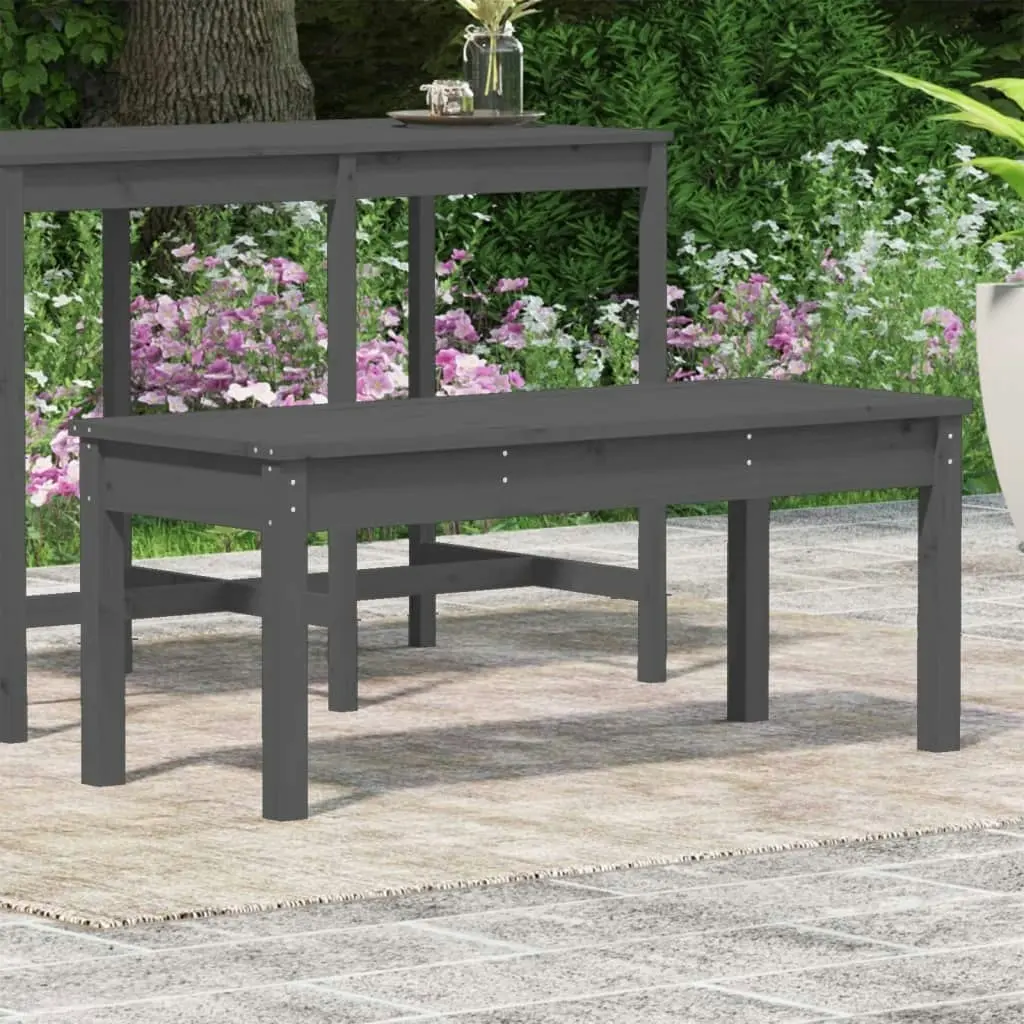 Garden Bench Grey 109x44x45 cm Solid Wood Pine 824006