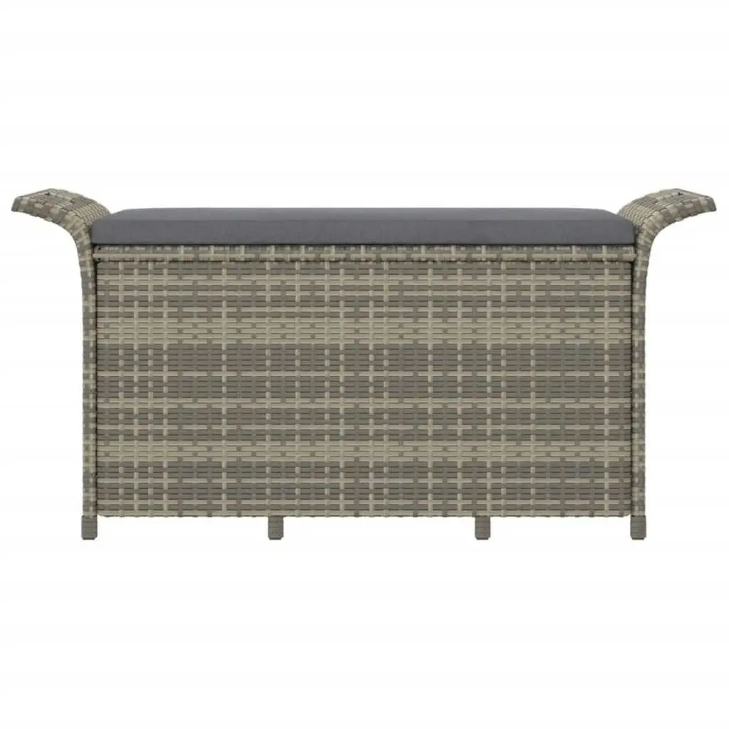 Garden Bench with Cushion Grey 116x46x57 cm Poly Rattan 363418