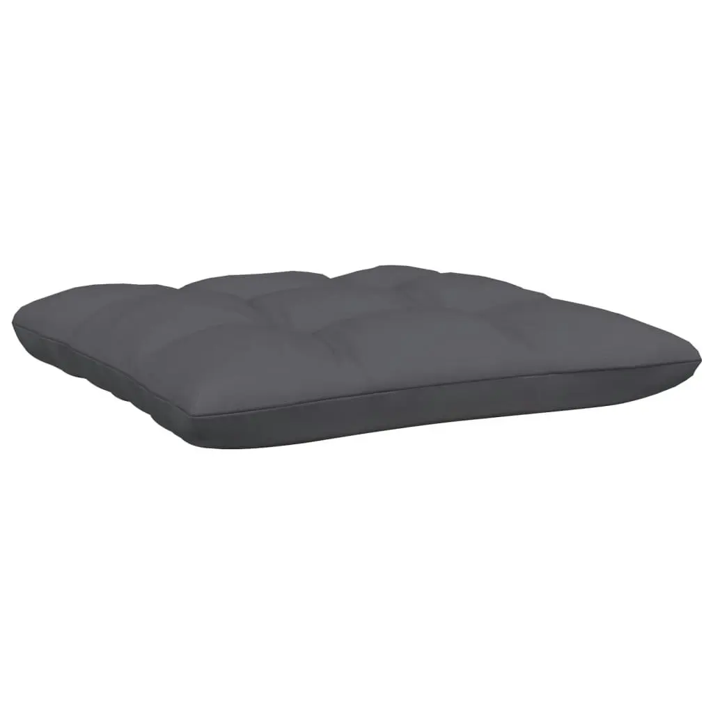 Garden Footstool with Anthracite Cushion Grey Solid Pinewood 806642