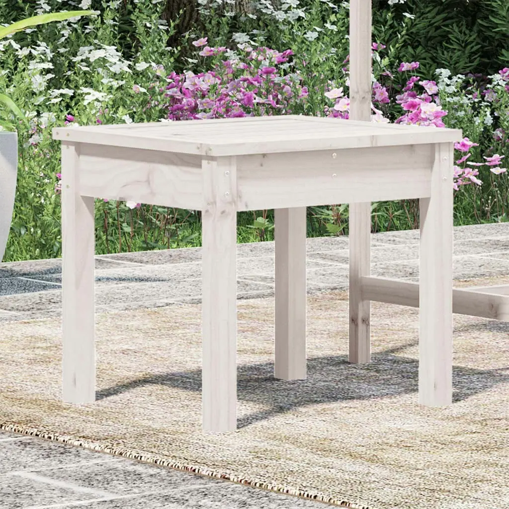 Garden Bench White 50x44x45 cm Solid Wood Pine 823991