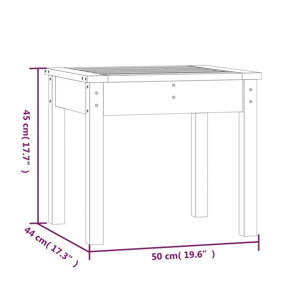 Garden Bench White 50x44x45 cm Solid Wood Pine 823991