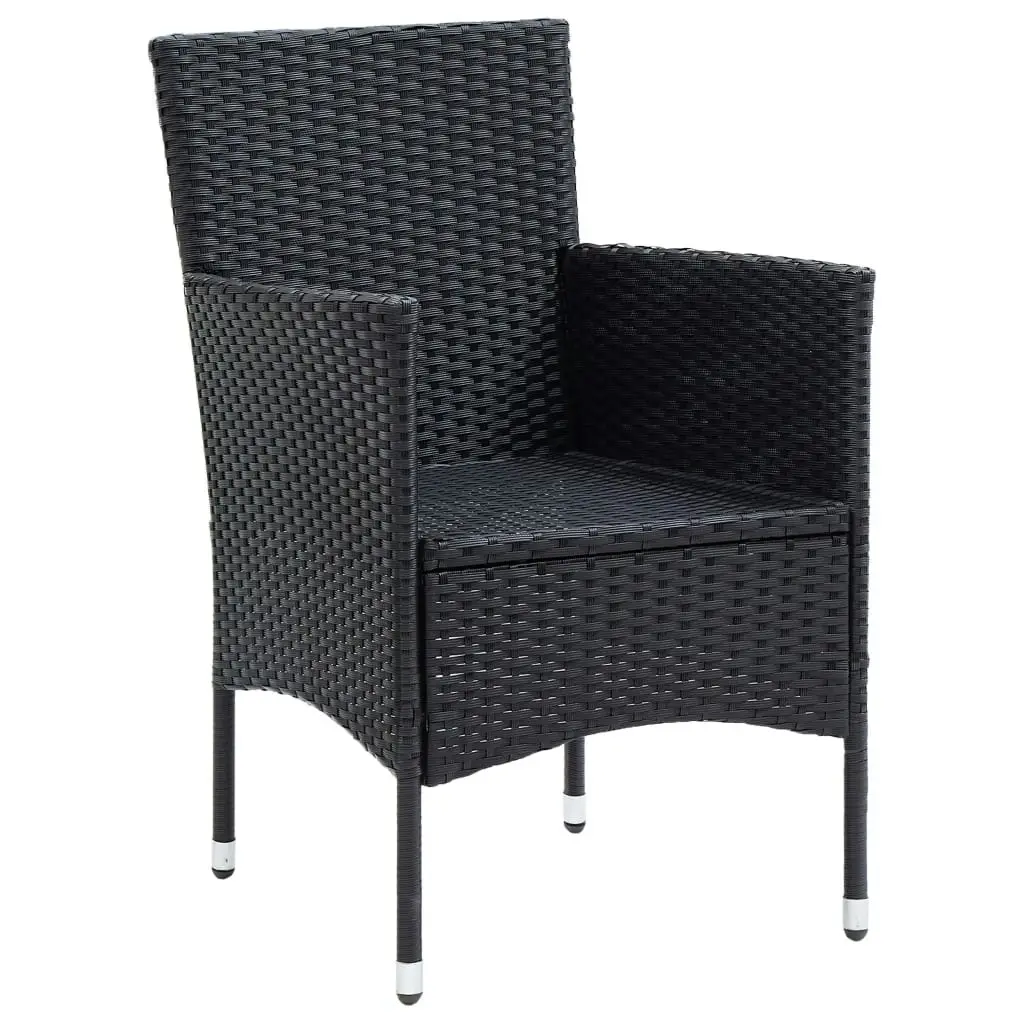 Garden Dining Chairs 4 pcs Poly Rattan Black 310562