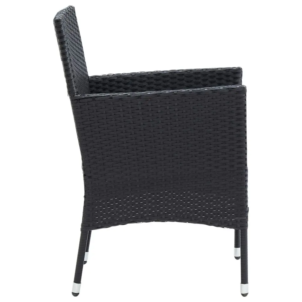 Garden Dining Chairs 4 pcs Poly Rattan Black 310562