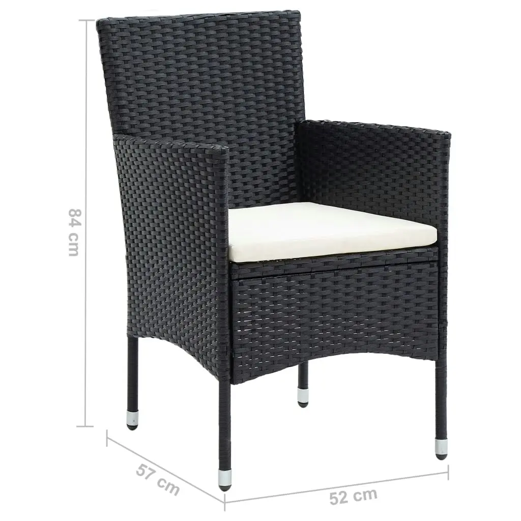 Garden Dining Chairs 4 pcs Poly Rattan Black 310562