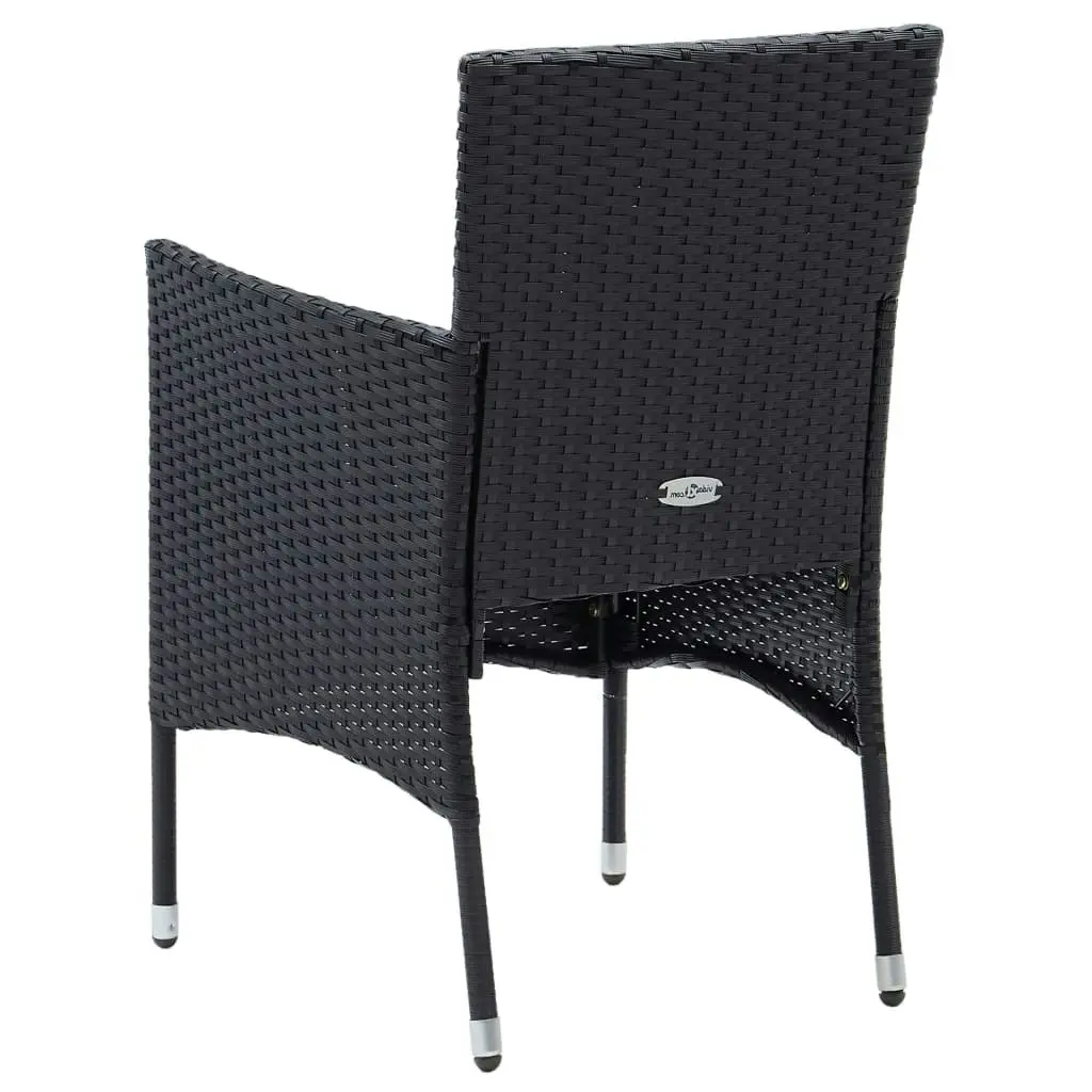 Garden Dining Chairs 4 pcs Poly Rattan Black 310562