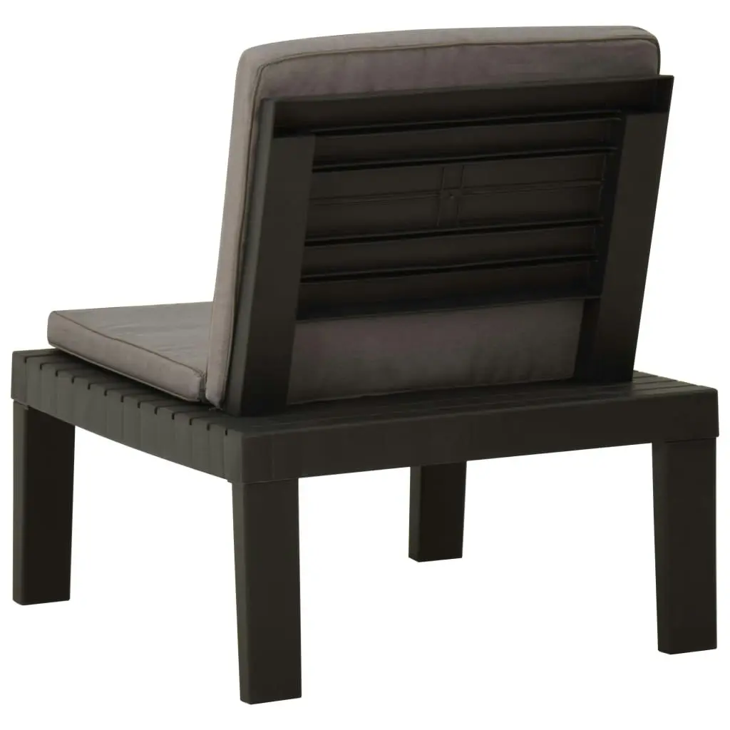 Garden Lounge Chair with Cushion Plastic Grey 315847