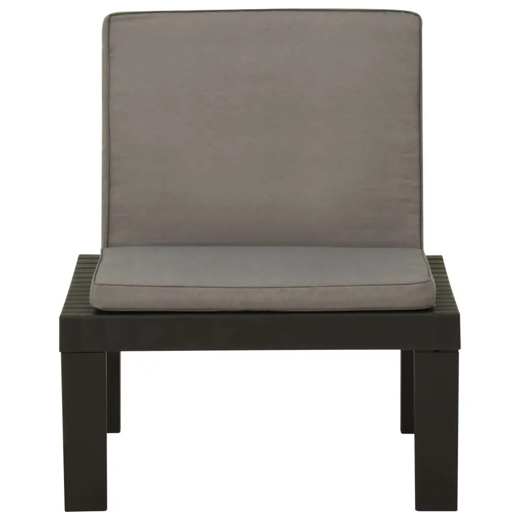 Garden Lounge Chair with Cushion Plastic Grey 315847