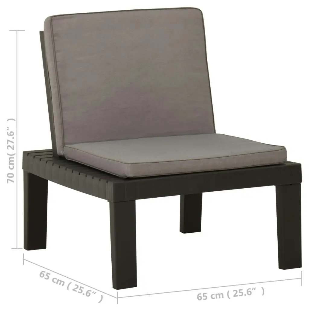 Garden Lounge Chair with Cushion Plastic Grey 315847