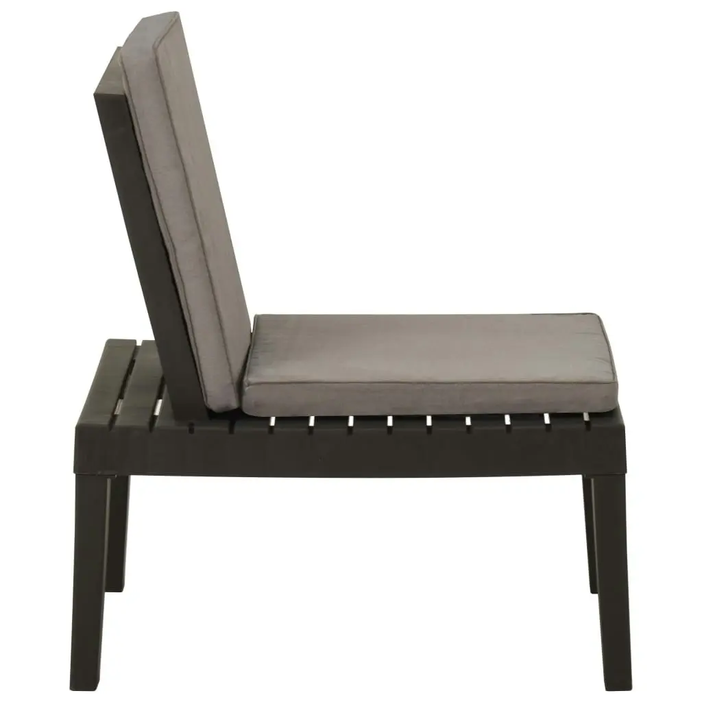 Garden Lounge Chair with Cushion Plastic Grey 315847