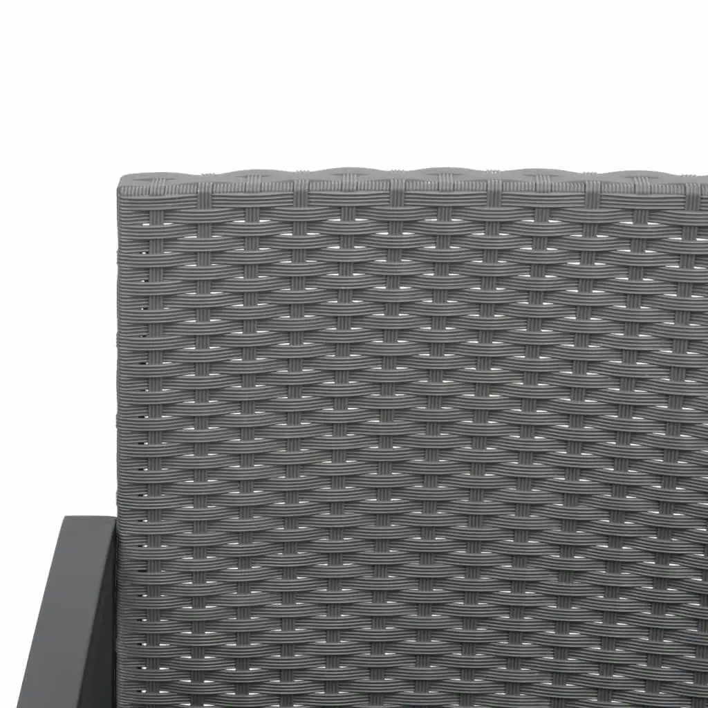 Garden Dining Chairs 2 pcs Dark Grey PP Rattan 360205