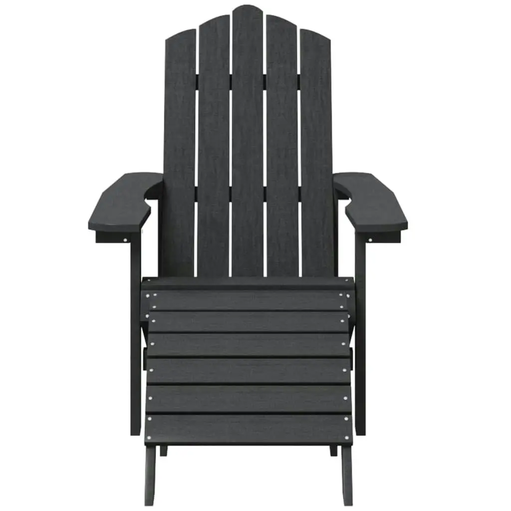 Garden Adirondack Chairs with Footstool & Table HDPE Anthracite 3095713