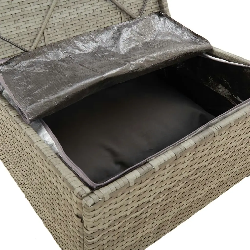 Garden Footrest with Cushion Grey 55x55x30 cm Poly Rattan 318668