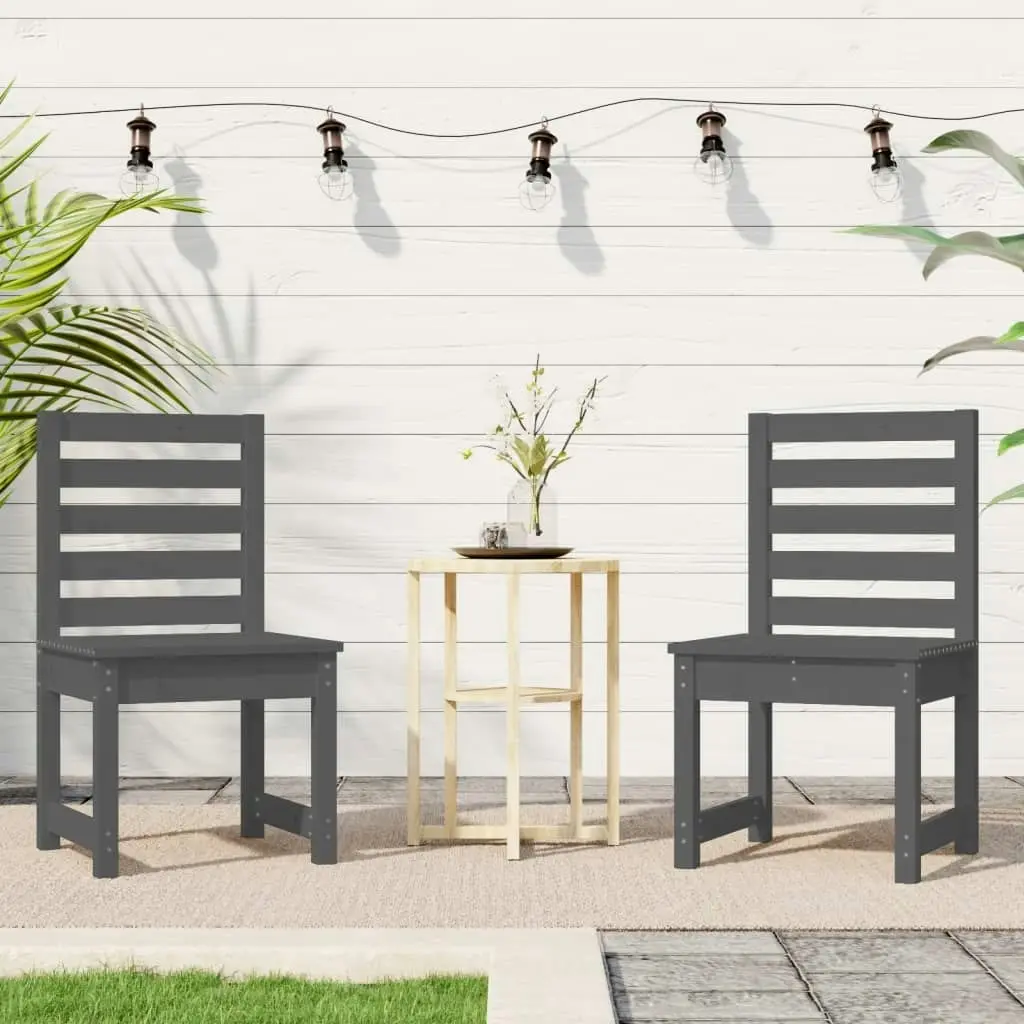 Garden Chairs 2 pcs Grey 50x48x91.5 cm Solid Wood Pine 824027