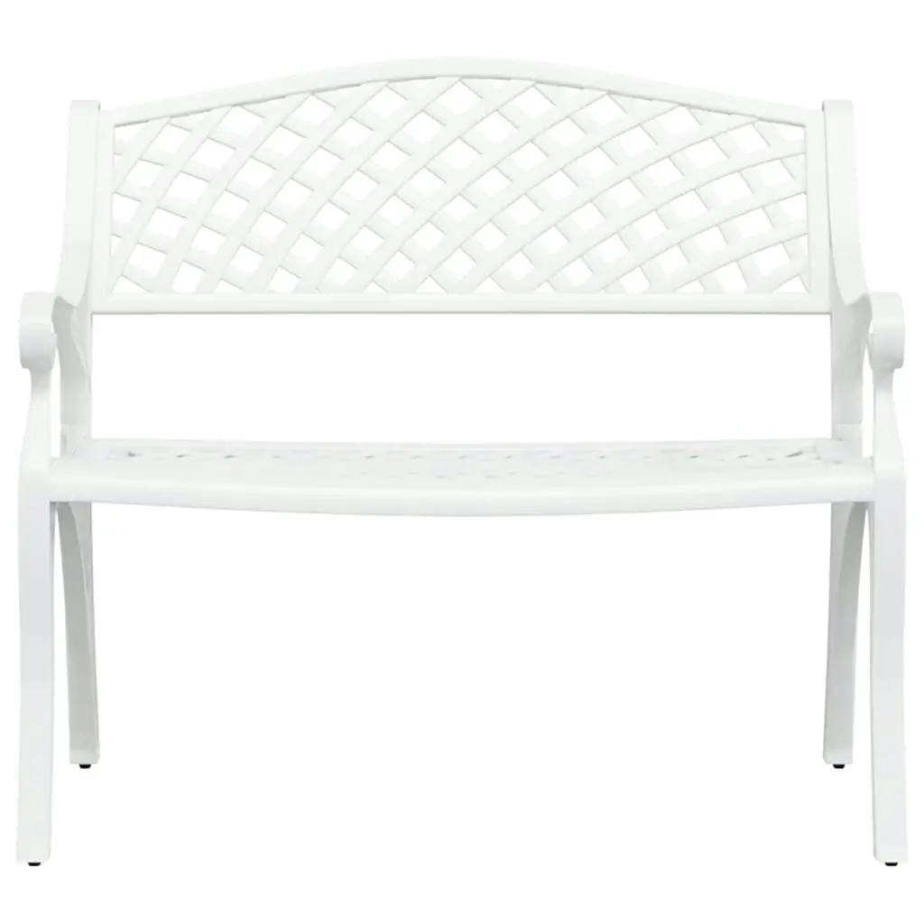 Garden Bench 102 cm Cast Aluminium White 317746