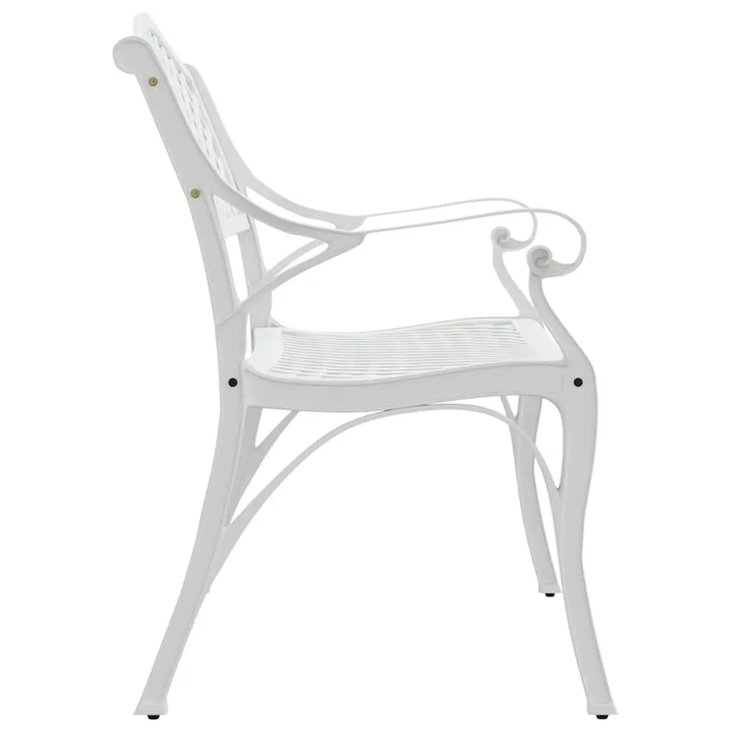 Garden Bench 102 cm Cast Aluminium White 317746