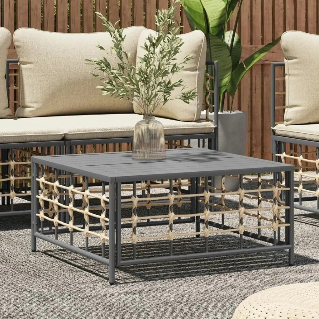 Garden Table Anthracite 70x70x34 cm Poly Rattan 364133