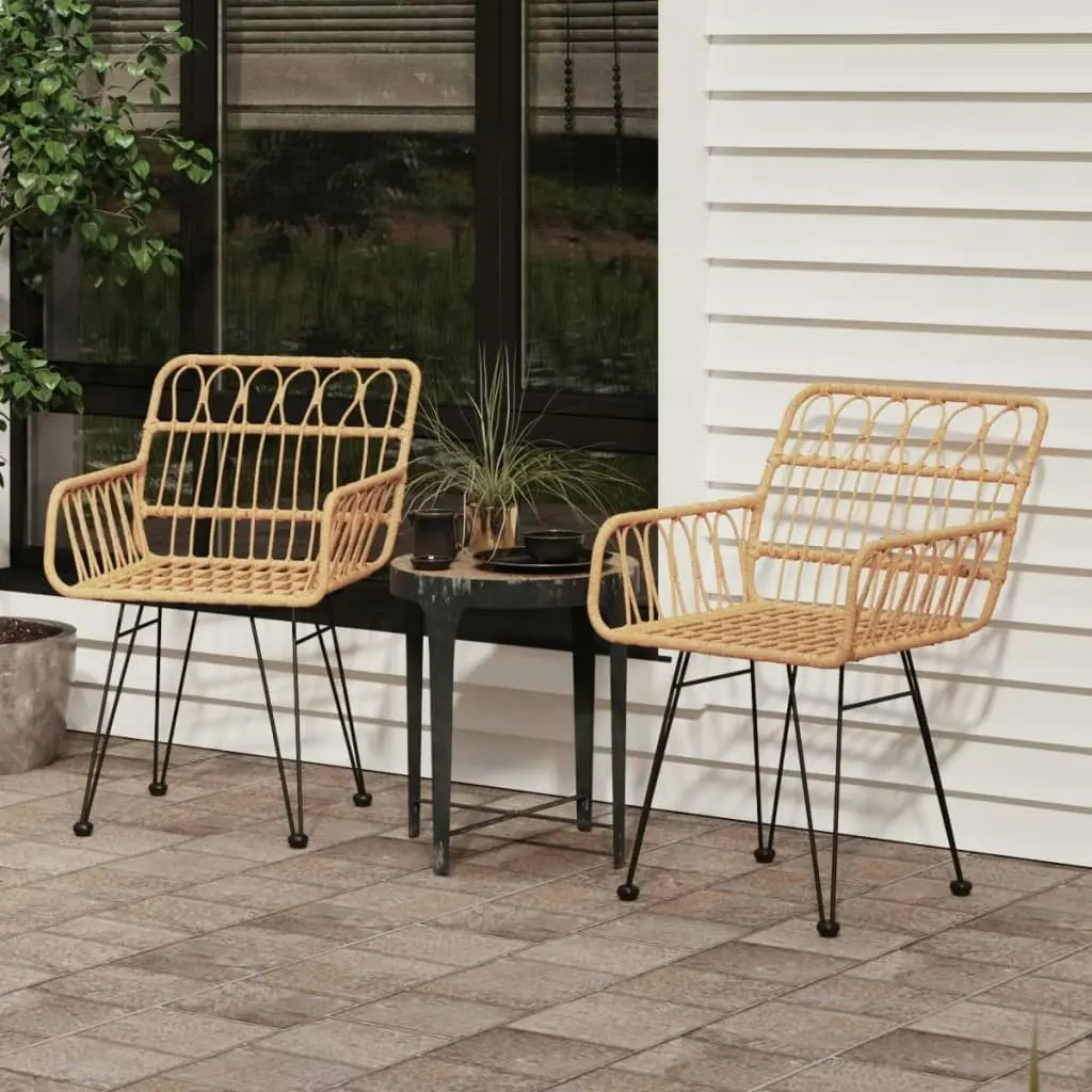 Garden Chairs 2 pcs with Armrest 56x64x80 cm PE Rattan 319426