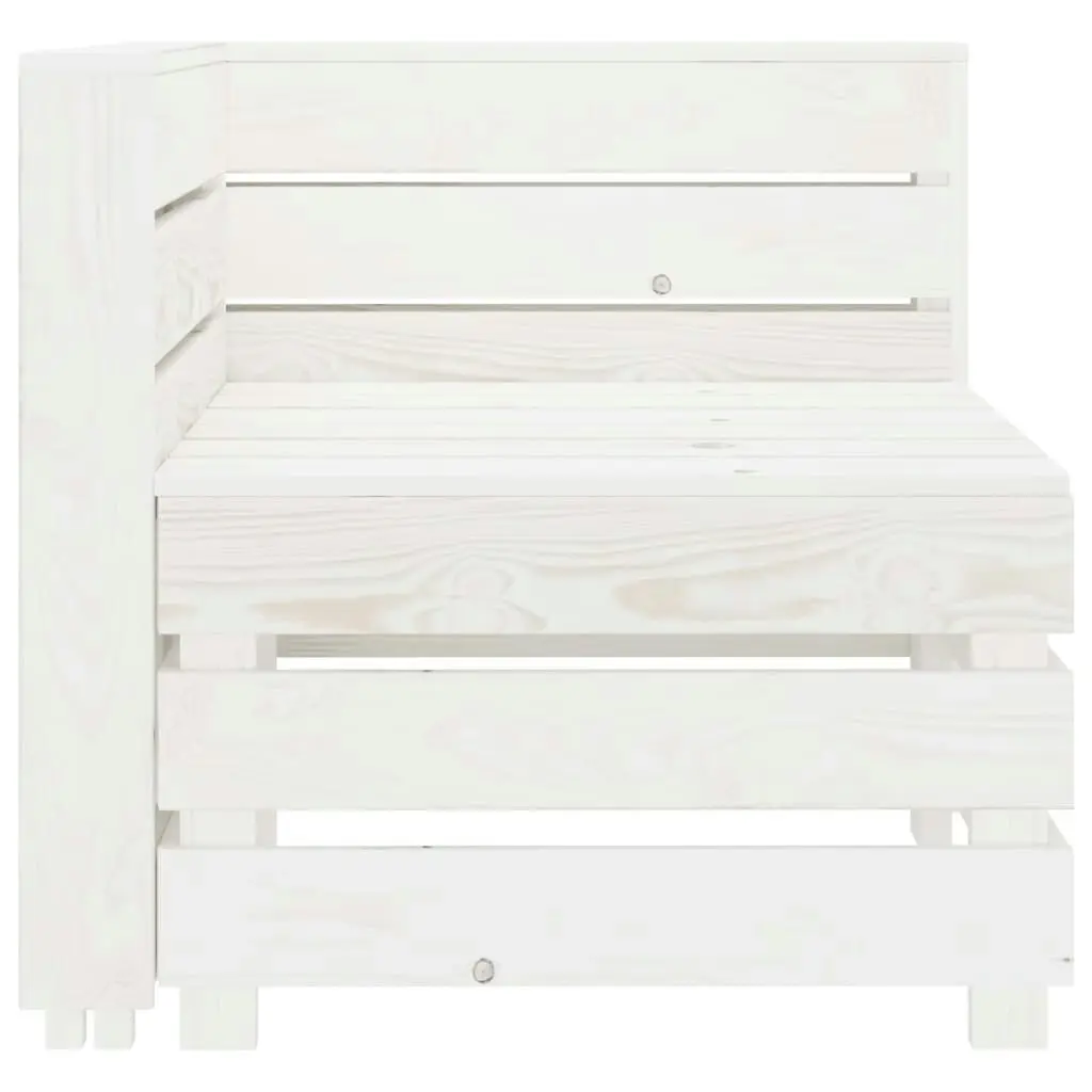 Garden Pallet Corner Sofa White Wood 313580