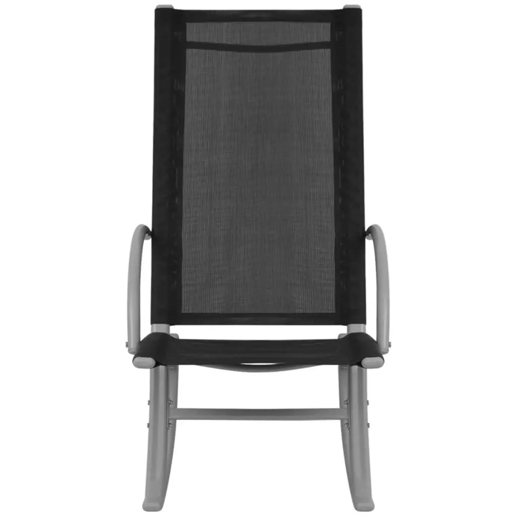 Garden Rocking Chairs 2 pcs Steel and Textilene Black 42163