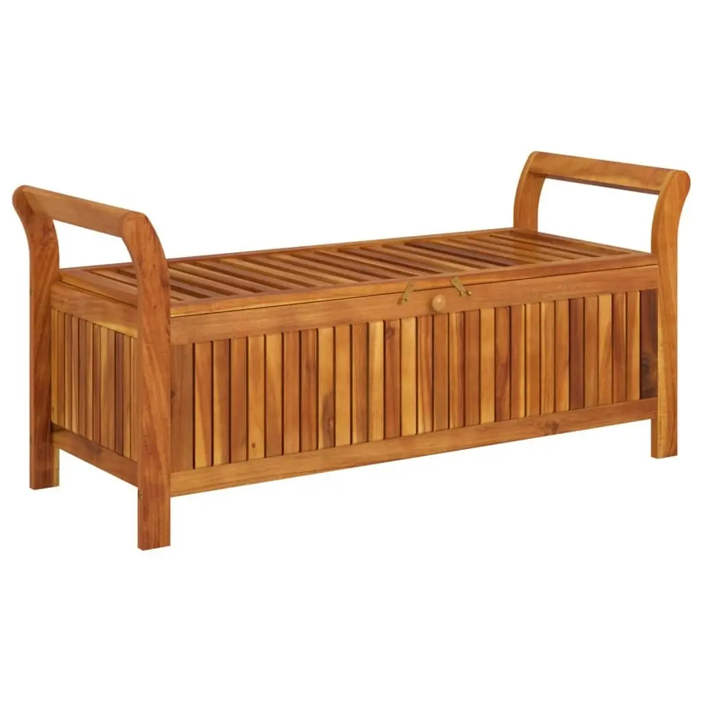 Garden Storage Bench with Cushion 126 cm Solid Wood Acacia 319717