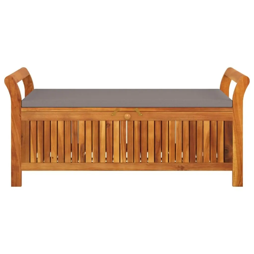 Garden Storage Bench with Cushion 126 cm Solid Wood Acacia 319717