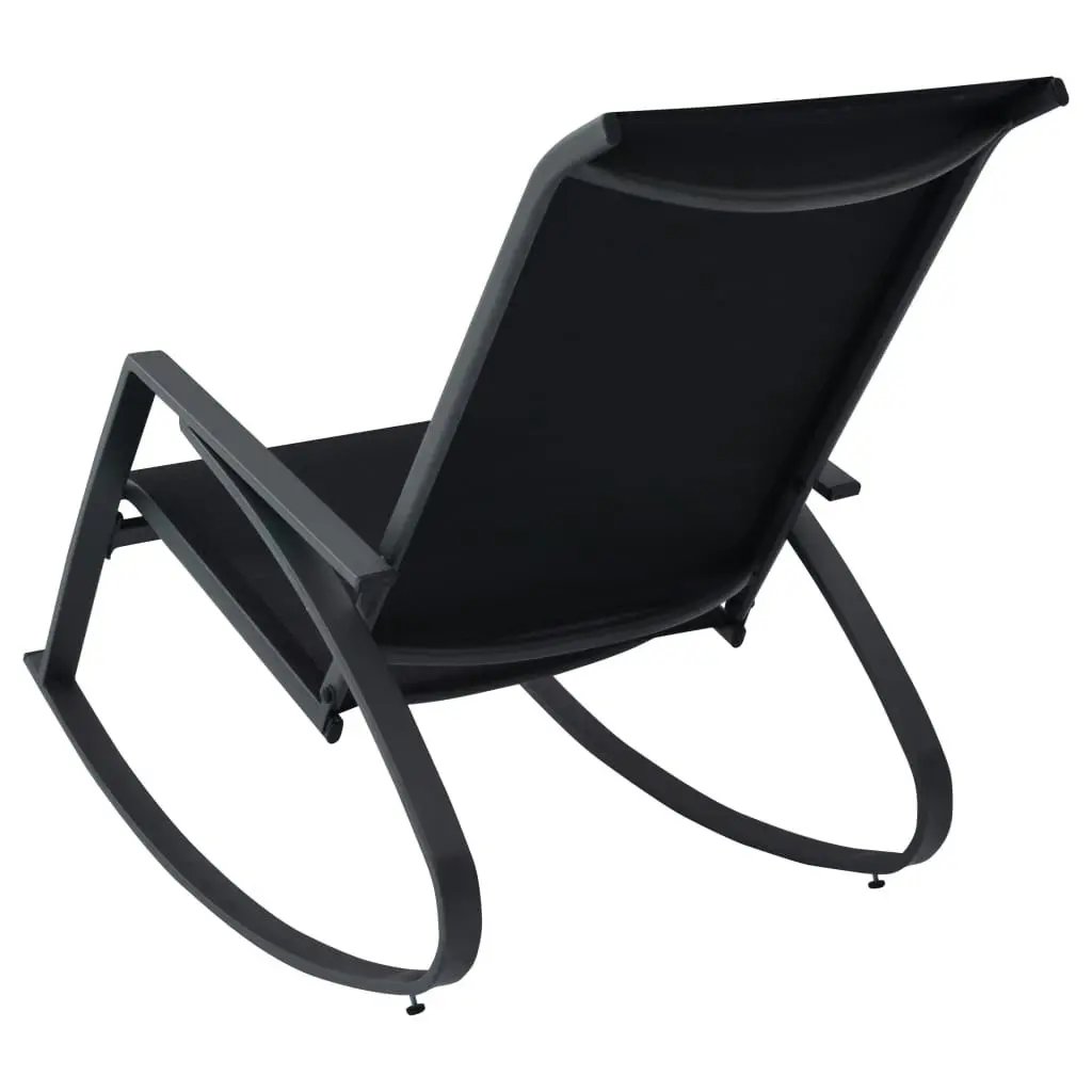 Garden Rocking Chairs 2 pcs Textilene Black 48123