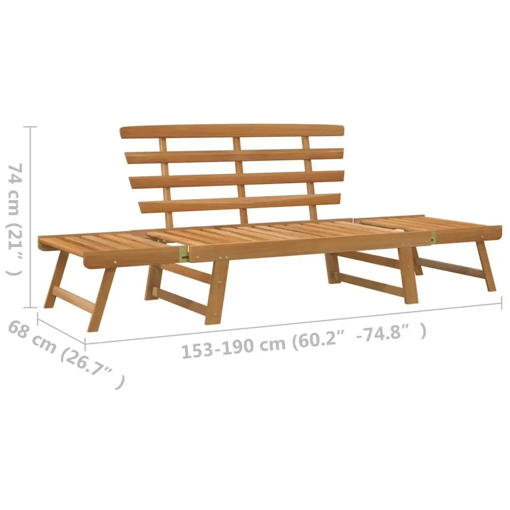 Garden Bench 2-in-1 190 cm Solid Acacia Wood 316471