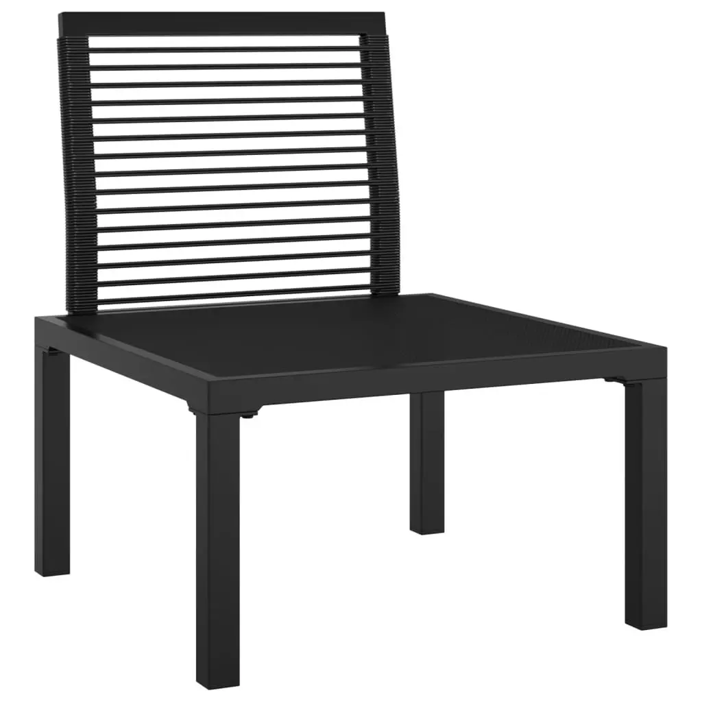 Garden Chair with Cushions Black and Grey Poly Rattan 362798