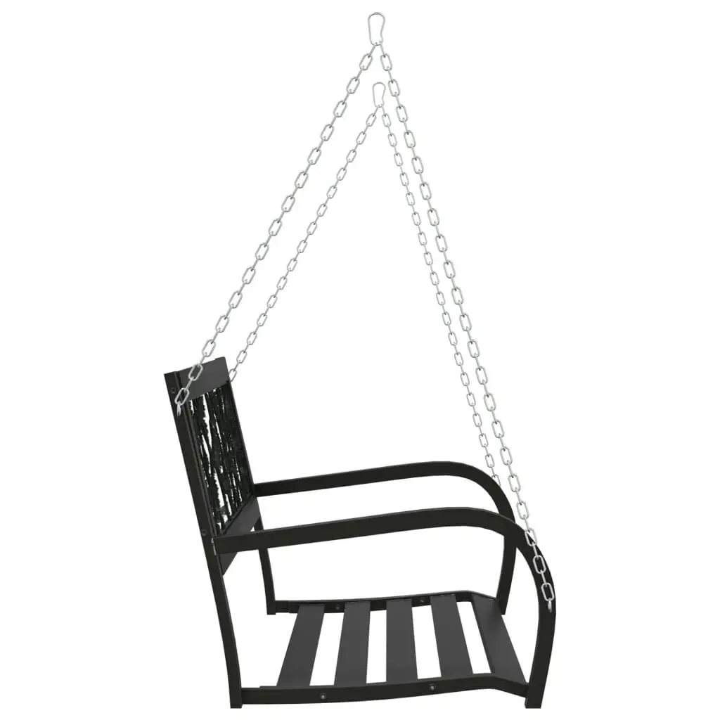 Garden Swing Bench 125 cm Steel and Plastic Black 317145