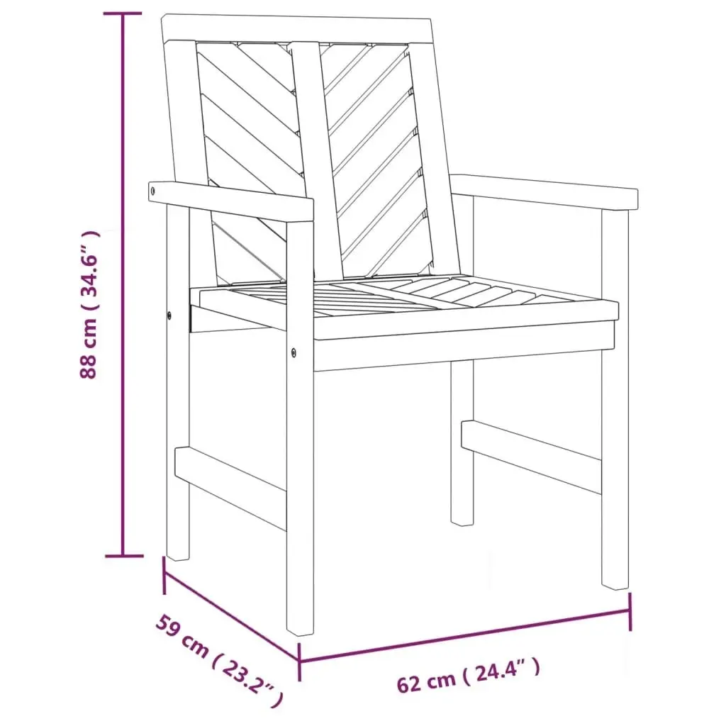 Garden Dining Chairs 3 pcs Solid Wood Acacia 362228