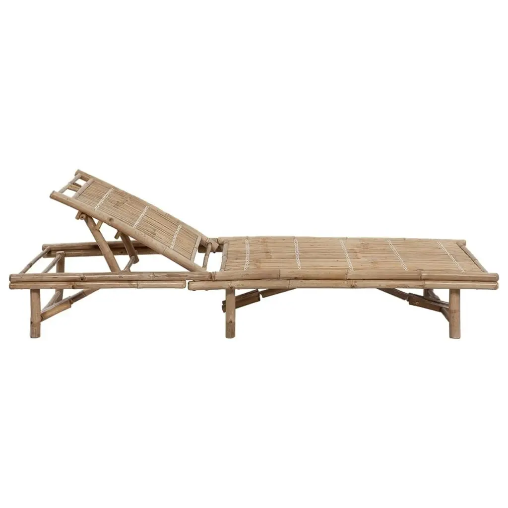 Garden Sun Lounger with Cushion Bamboo 3061636