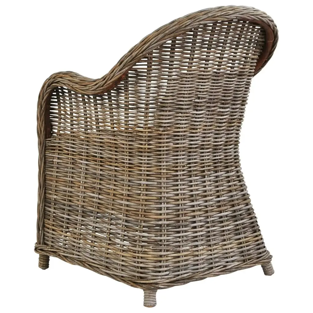 Outdoor Chairs 4 pcs with Cushions Natural Rattan 278736