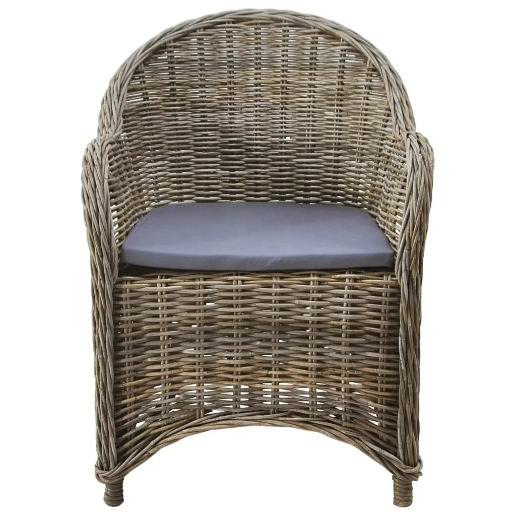 Outdoor Chairs 4 pcs with Cushions Natural Rattan 278736