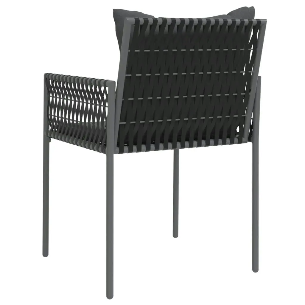 Garden Chairs with Cushions 4 pcs Black 54x61x83 cm Poly Rattan 3187089